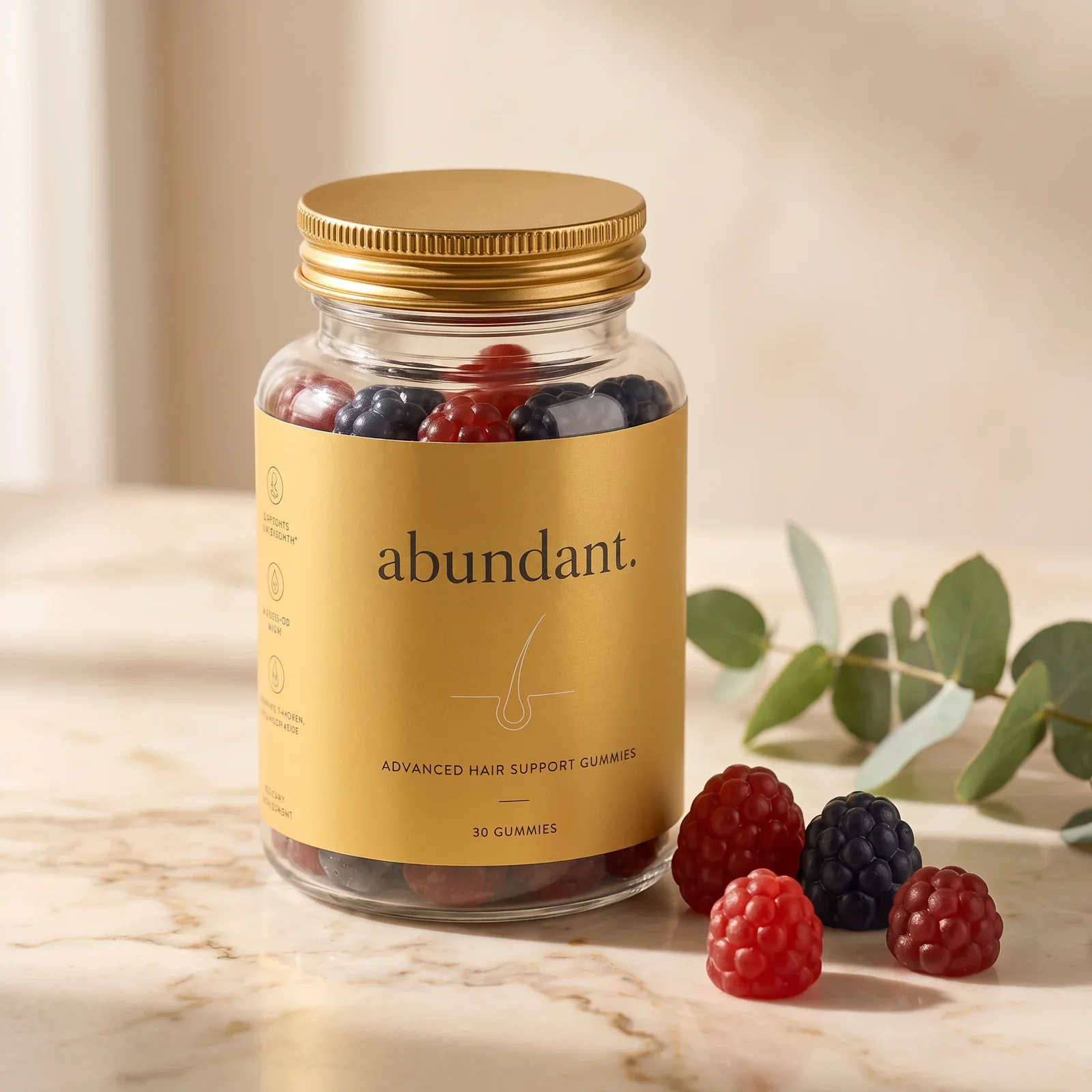 Abundant Advanced Hair Support Gummies bottle